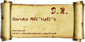 Daruka Mátyás névjegykártya